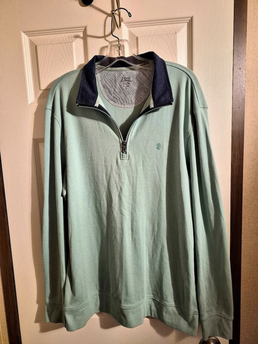 IZOD Saltwater Relaxed Classics Quarter-Zip Pullover Green Large